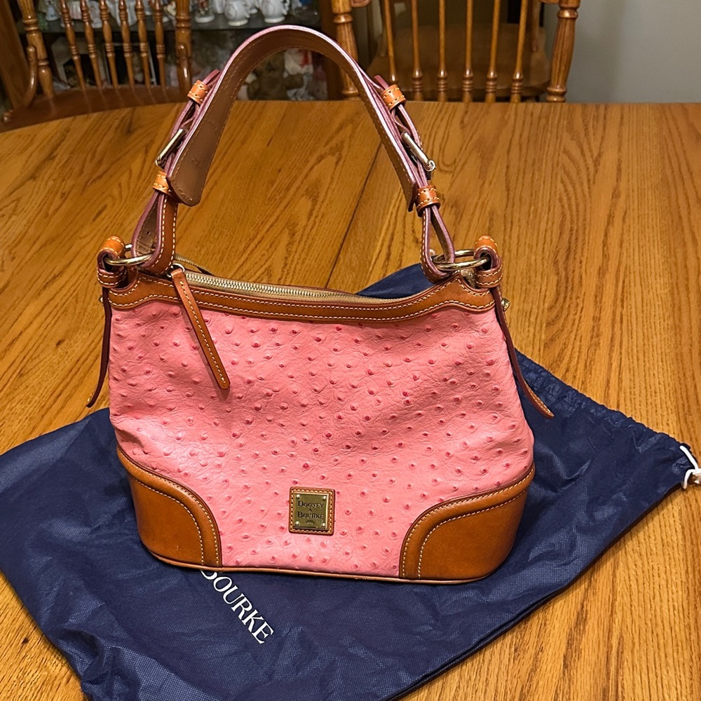 Dooney & Bourke Pink and Brown Shoulder Bag